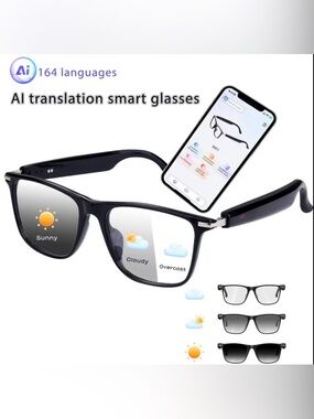 (14) - AI Translation Smart Glasses – Auto Dimming in Sunlight Bluetooth Glasses